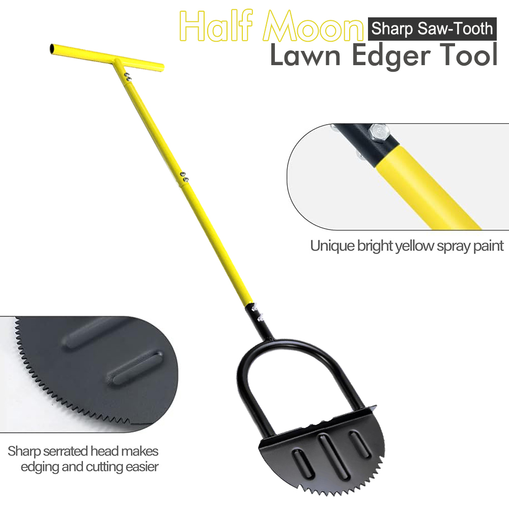 Gardening Tools Edger - Manueller Kantenschneider aus Stahl, Rasenschaufel, Halbmond-Rasenkantenschneider,