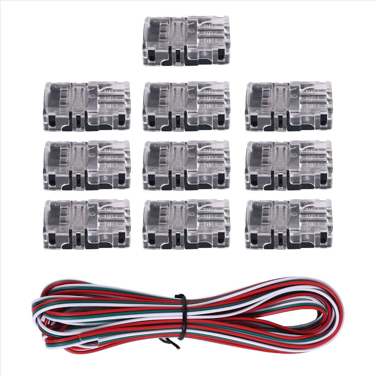 Led Grow Light - Kompatible 11-teilige, abstimmbare 3-Pin-LED-Streifen-Verbinder, 10-mm-LED-Streifenlicht-Verbinder, LED-Streifen-Verbindungsanschluss