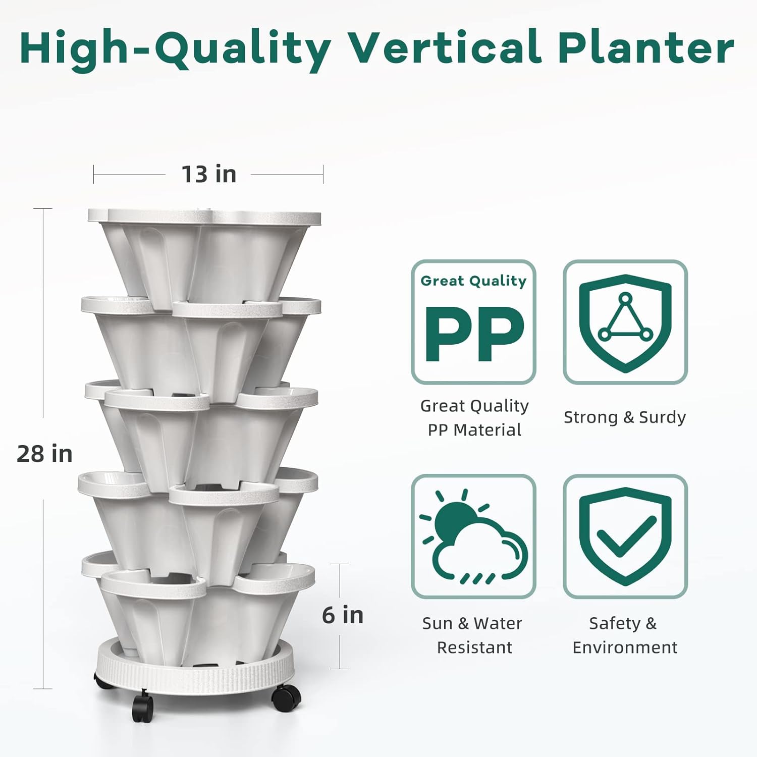 Stapelbarer Blumentopf, 5-lagi – Vertical Wall Planter Bewertung und Preis