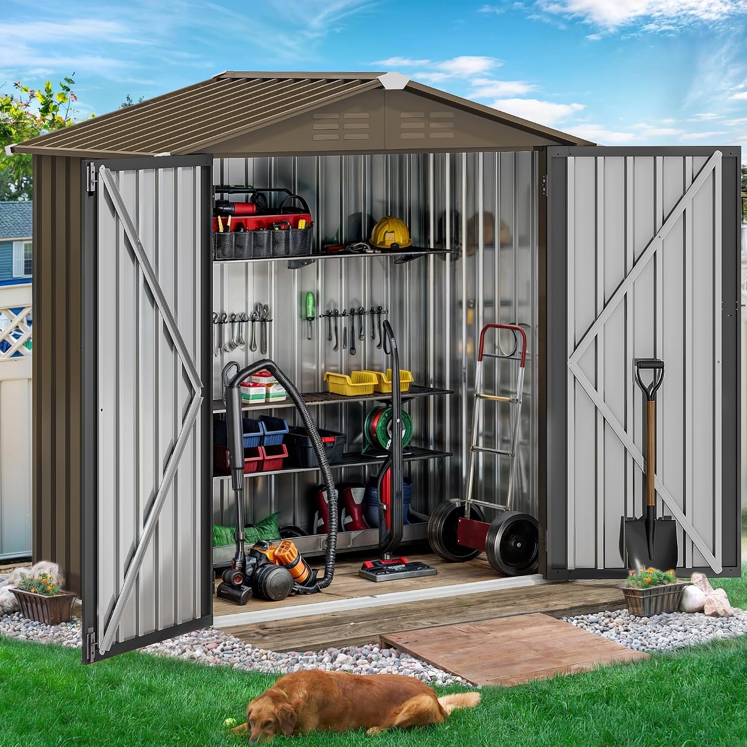 6x4ft Metall-Gartenhaus, wasse – Gardening Tools Bewertung und Preis